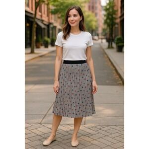 Elle Pleated Floral Skirt NWT Pull-On Elastic Waist XL